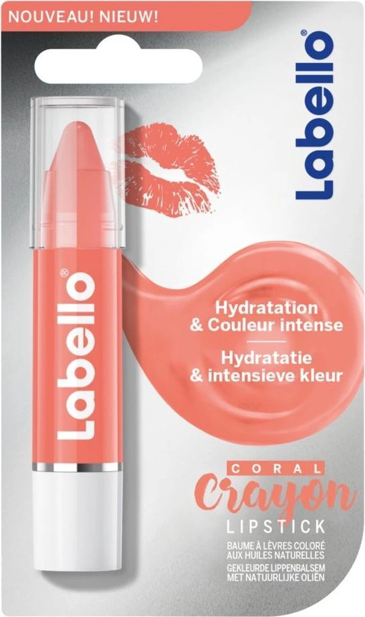 Labello Coral Crayon Lippenbalsem - Hydratatie & Intensieve Kleur 3 Labello Coral Crayon Lippenbalsem - Hydratatie & Intensieve Kleur