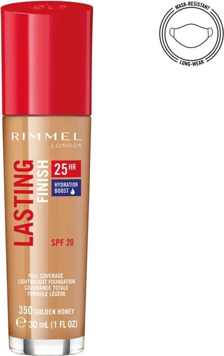 Rimmel London Lasting Finish Foundation - 350 Golden Honey 5 Rimmel London Lasting Finish Foundation - 350 Golden Honey - Afbeelding 3