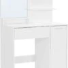 MIRA Home - Kaptafel - Make-up Tafel - Wit - Spaanplaat - 80x40x132cm 2 MIRA Home - Kaptafel - Make-up Tafel - Wit - Spaanplaat - 80x40x132cm -Modecosmetica Winkel 776x1200 2