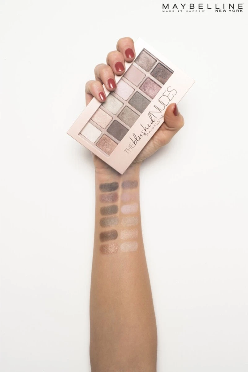 Maybelline The Blushed Nudes OogschaduwPalette - 12 Roze Nude Tinten 5 Maybelline The Blushed Nudes OogschaduwPalette - 12 Roze Nude Tinten - Afbeelding 3