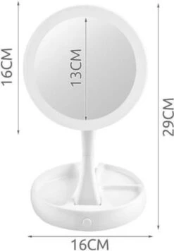 Dubbelzijdige Make Up Spiegel - Scheerspiegels Met LED Verlichting - Met USB Kabeltje - Vergroot Spiegel