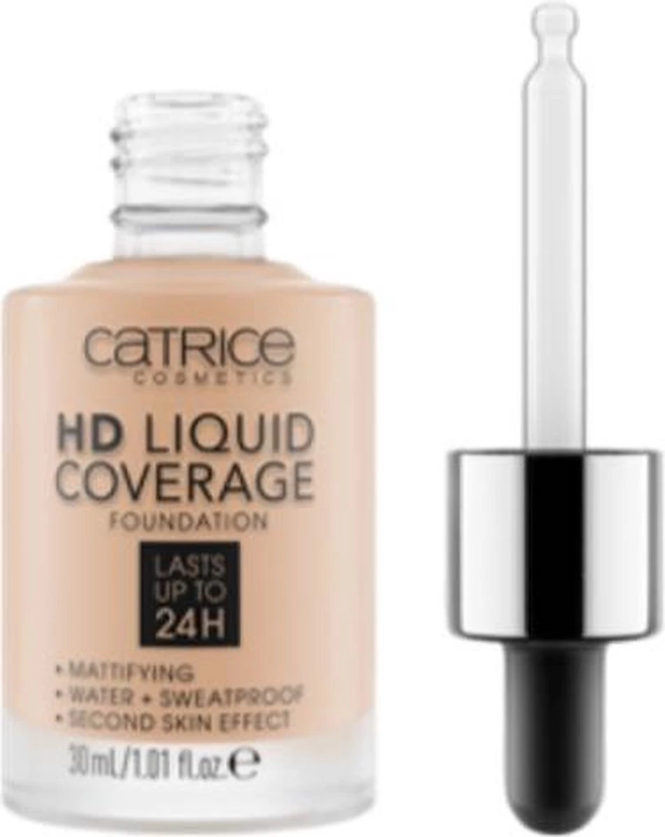 Catrice - Liquid Make-Up HD Liquid Coverage (Foundation) 30 Ml 030 Sand Beige - 4 Catrice - Liquid Make-Up HD Liquid Coverage (Foundation) 30 Ml 030 Sand Beige - - Afbeelding 2