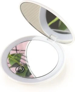 Led-verlichte Oplaadbare Compacte Make-up Spiegel Rond |1 X 2 X Vergroting | Make-upspiegel | Zakspiegel | Handspiegel | Reisspiegel | Dimbaar|als Cadeau | USB-lader | Rond | Zwart -Modecosmetica Winkel 976x1200 1